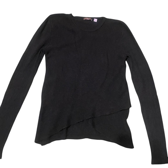 Cullen Cashmere Black Asymmetrical Bottom‎ Pullover Cashmere Sweater Size M - Picture 13 of 16